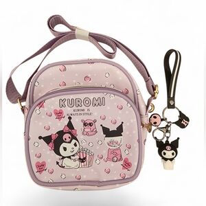 Kuromi Crossbody Bag With Key Ring/ Charms